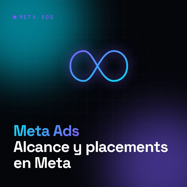 Símbolo de infinito luminoso que representa las campañas de Meta Ads en Facebook e Instagram