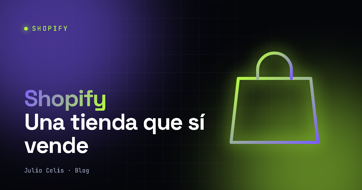 Bolsa de compras luminosa que representa una tienda en línea creada con Shopify